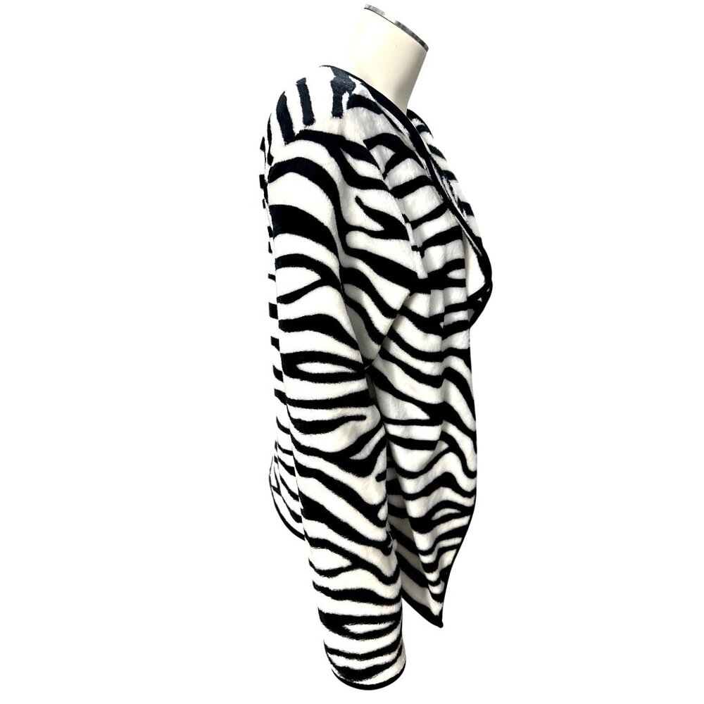 Ccc Zebra Print Open Front Cardigan Sweater Trend… - image 4